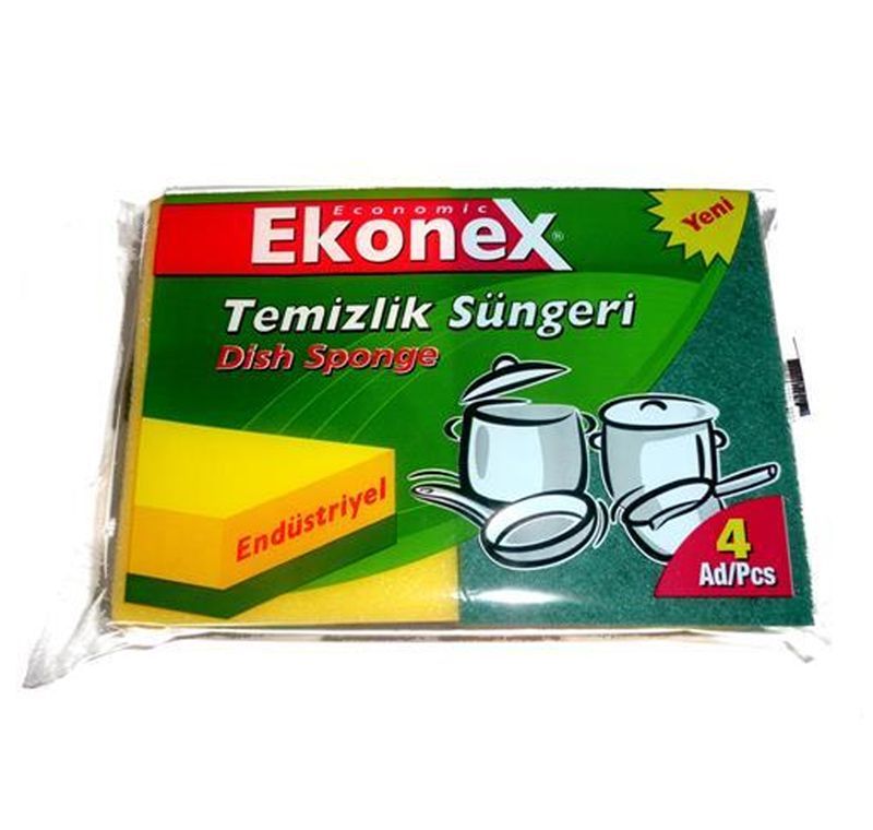 EKONEX ENDÜSTRİYEL TEMİZLİK SÜNGERİ 4'LÜ