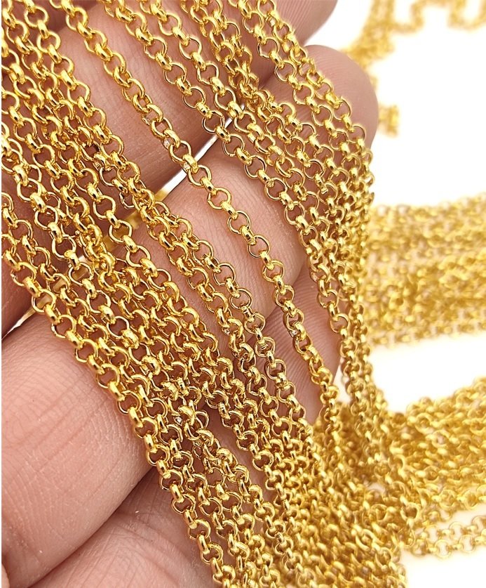 2,5 mm Altın Kaplama Doç Zincir