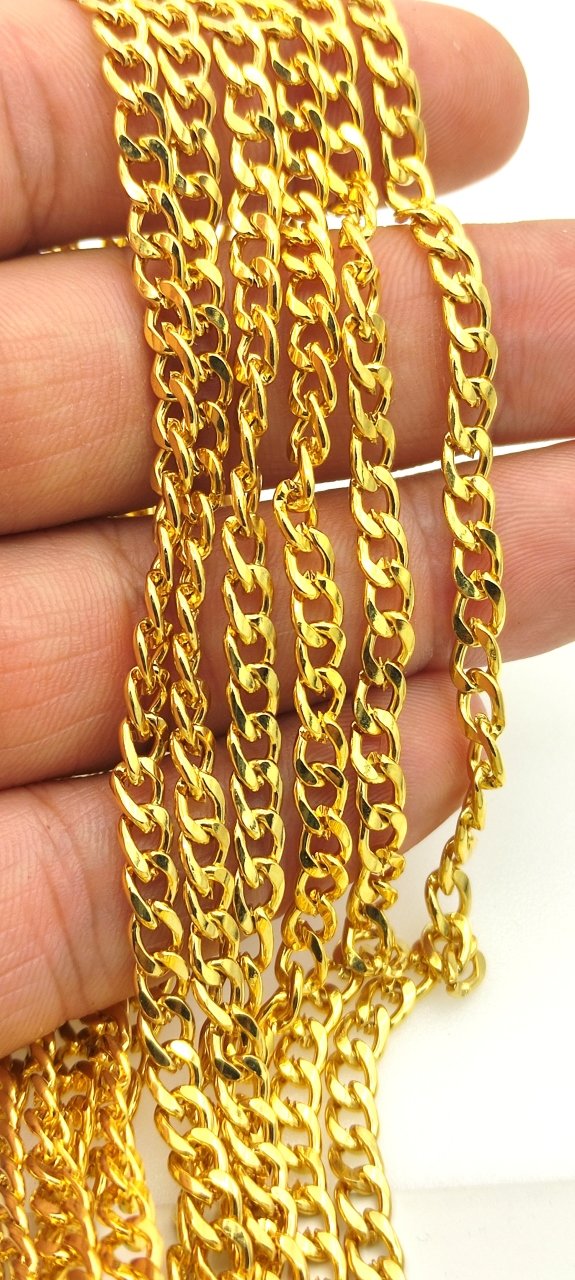 4,5 mm Altın Kaplama Zincir