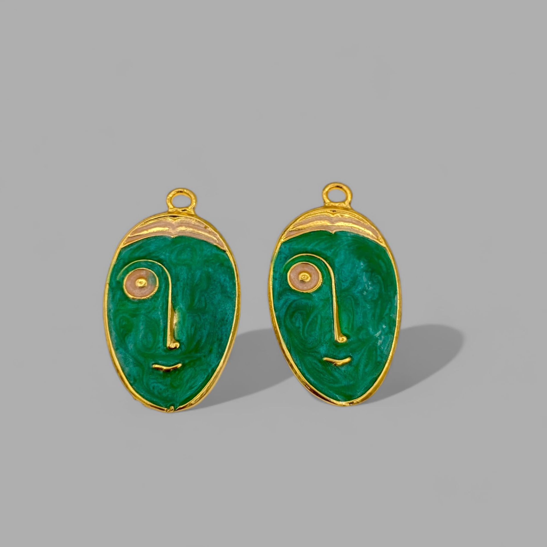 Oval Mask Kolye Ucu Yeşil
