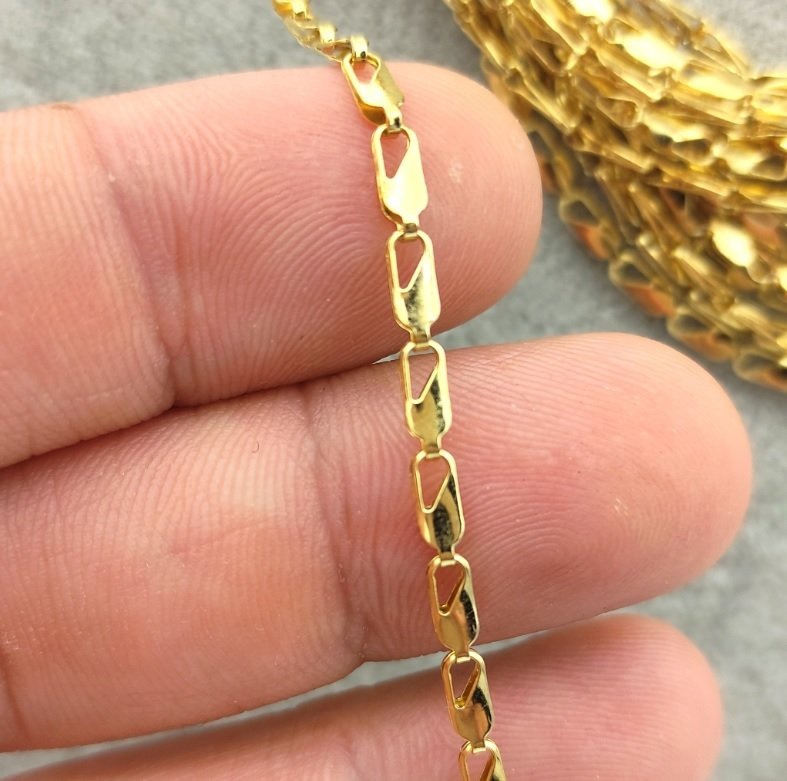 4,3 mm Altın Kaplama Zincir