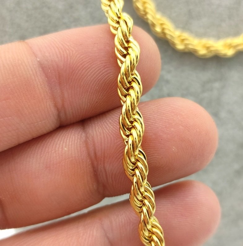 5 mm Altın Kaplama Halat Zincir