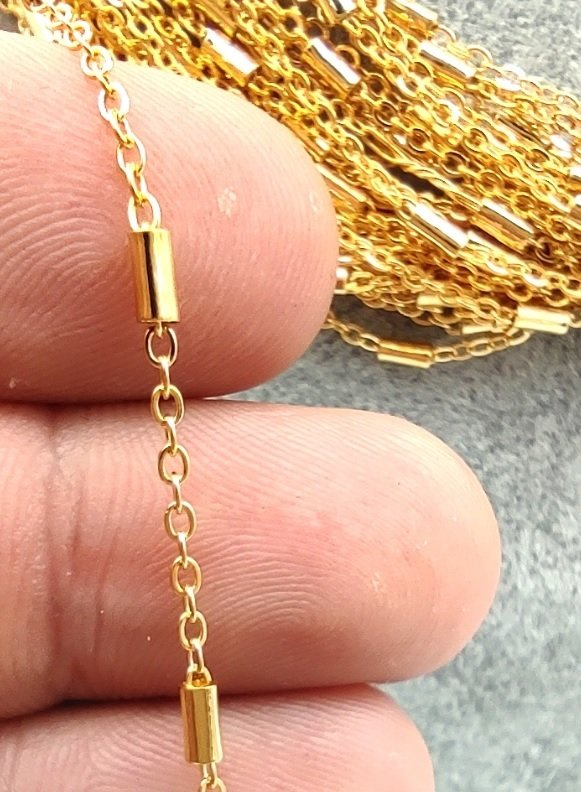 2 mm Altın Kaplama Borulu Zincir