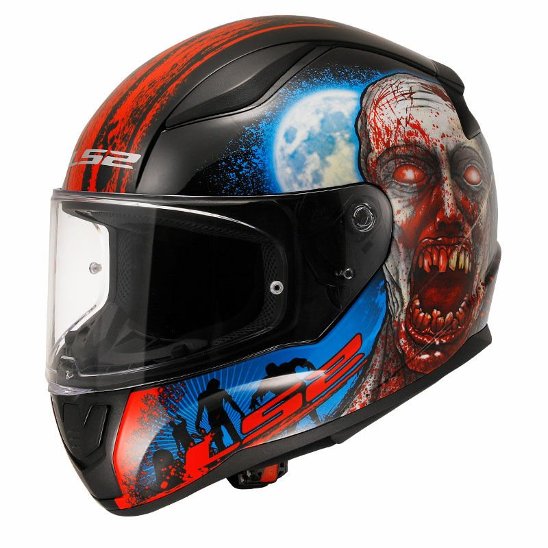 LS2 RAPID 2 ZOMBIE SİYAH-KIRMIZI KASK M