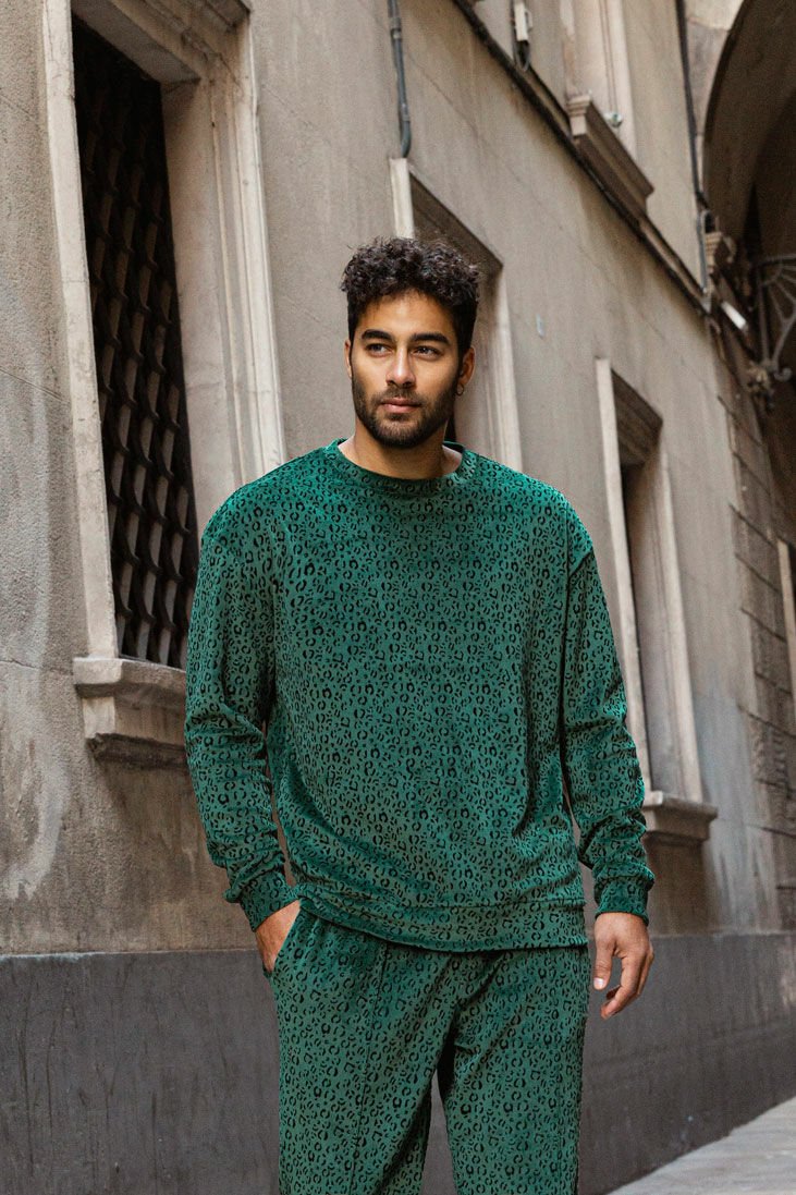 Green Leo Sweatshirt&Pantolon Set