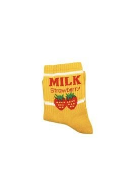 Milk Çilek Tasarımlı Sarı Çorap