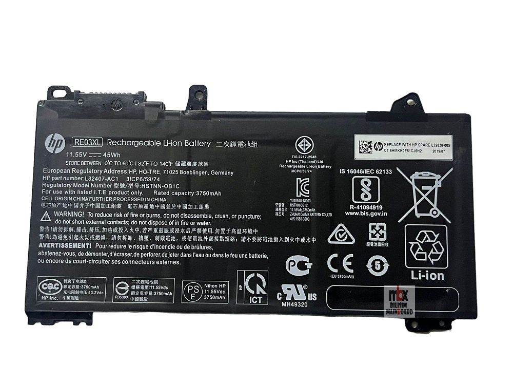 Hp Probook 440-G6 430-G6 445-G6 450-G6 455-G6 440-G7 430-G7 445-G7 450-G7 455-G7 Notebook Batarya L32656-005 RE03XL