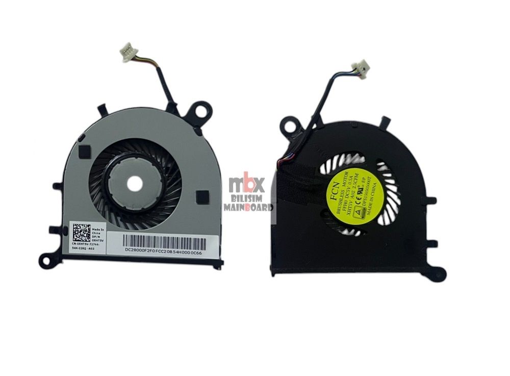 Dell XPS 13 9350 9343 9360 P54G CN-0XMT5V DC28000F2F0 Orijinal Cpu Sogutucu Cooling Fan