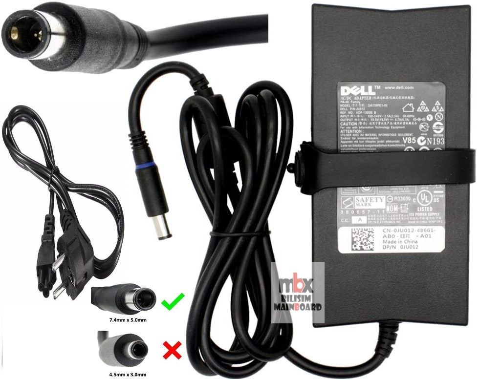 Dell 19.5V 6.7A 7.4 x 5.0mm 130W Adaptör Orijinal Şarj Cihazı ADP-130DB B