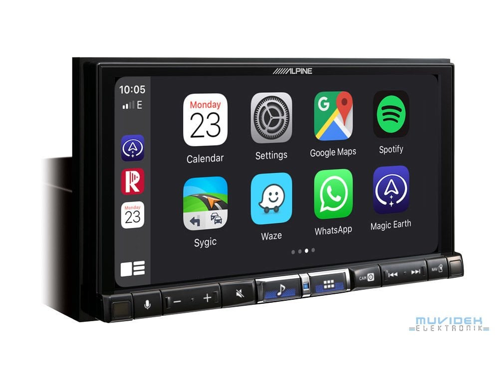 Alpine İLX-705D 2DIN Premium Dijital Medya İstasyonu, DAB+ dijital radyo özellikli araç stereo sistemi, Apple CarPlay ve Android Auto uyumluluğu