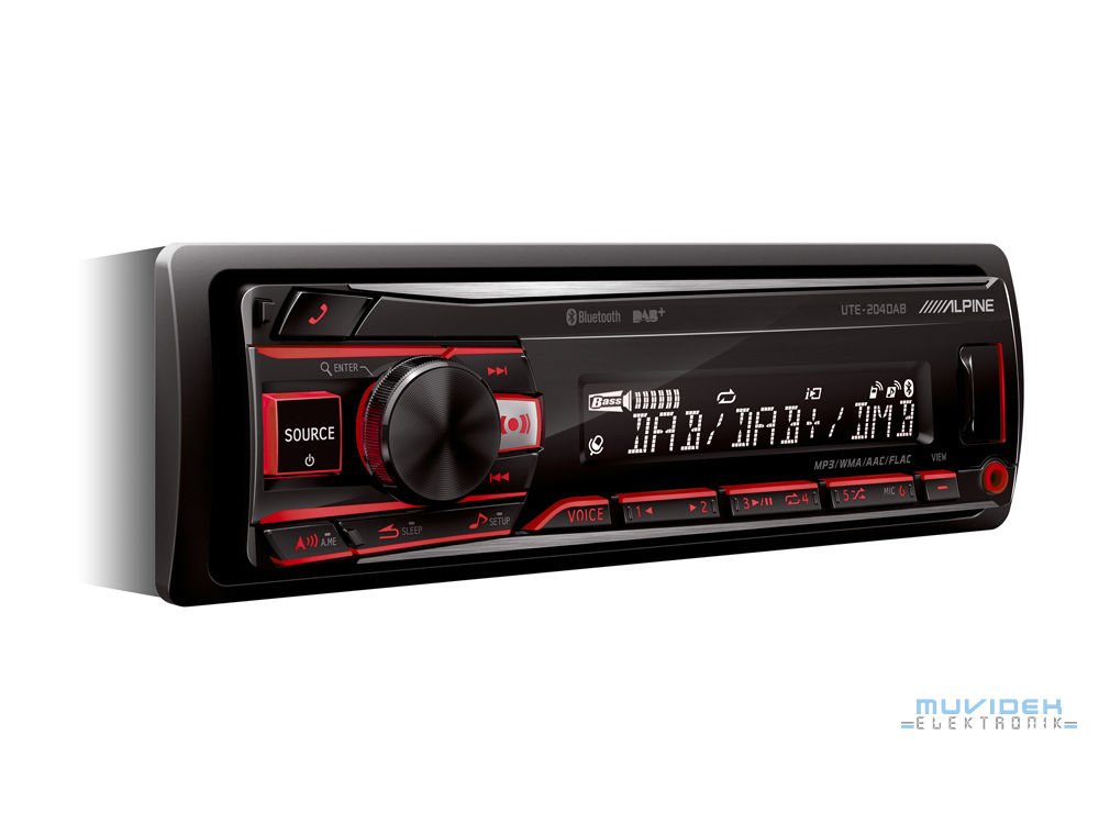 Alpine UTE-204DAB Bluetooth / Dijital Medya/DAB Alıcı | Araba Teybi | DAB+, USB ve Akıllı Telefon bağlantısı ve Dijital Radyo