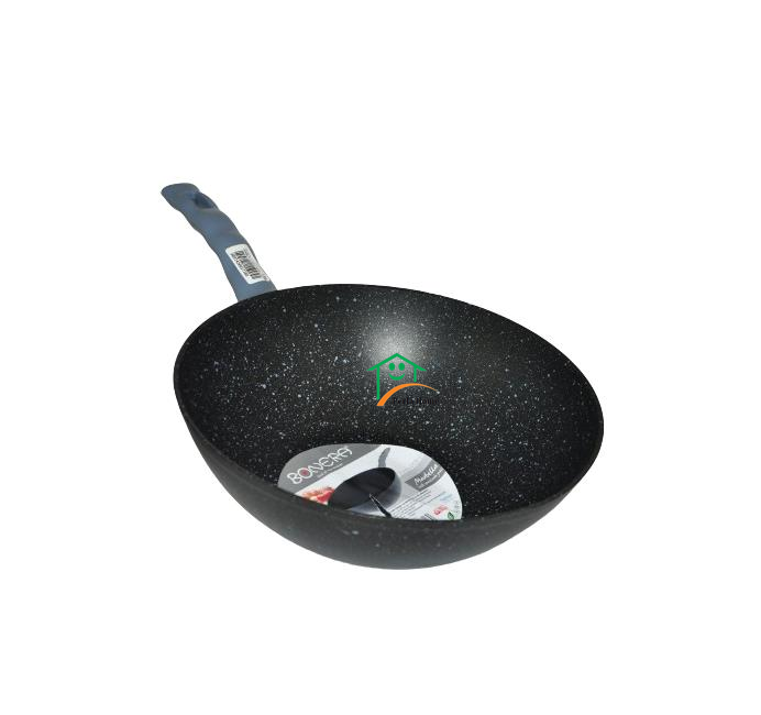 BONERA 510.0074 MARBELLA GRANİT 28 CM WOK TAVA SİYAH GRİ