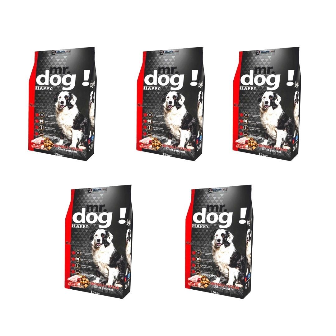 Mr Dog Happy Adult Yetişkin Kuzu Etli Köpek Maması 15kg 5'li