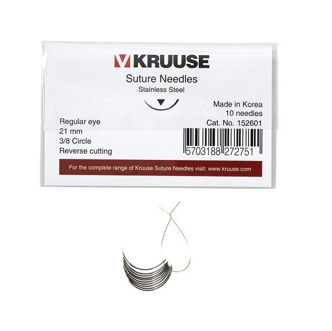 Kruuse Sütür İğnesi Regular 3/8 Keskin 21 mm (10 adet)