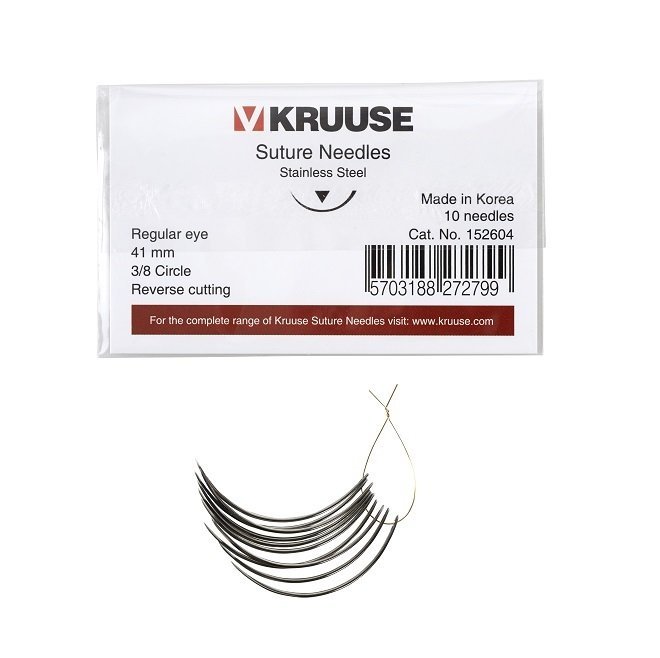Kruuse Sütür İğnesi Regular 3/8 Keskin 41 mm (10 adet)