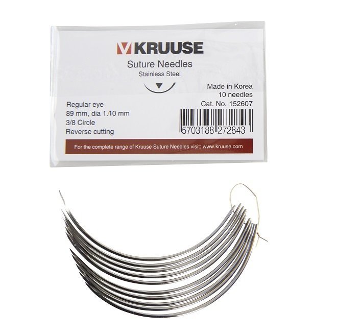 Kruuse Sütür İğnesi Regular 3/8 Keskin 89 mm (10 adet) 1,1 mm