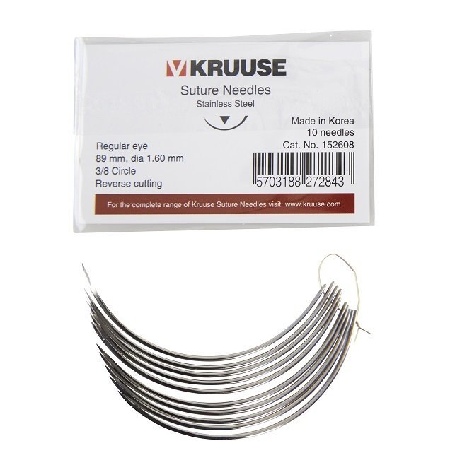 Kruuse Sütür İğnesi Regular 3/8 Keskin 89 mm (10 adet) 1,6 mm