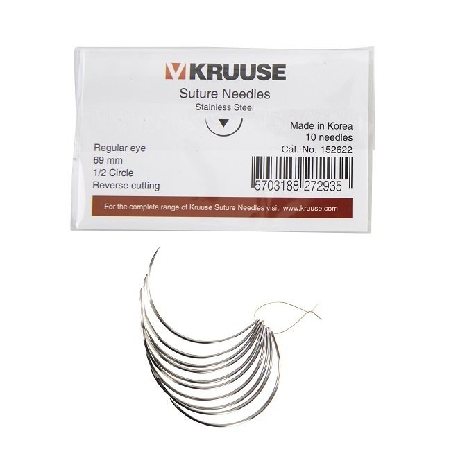 Kruuse Sütür İğnesi Regular 1/2 Keskin 69 mm (10 adet)