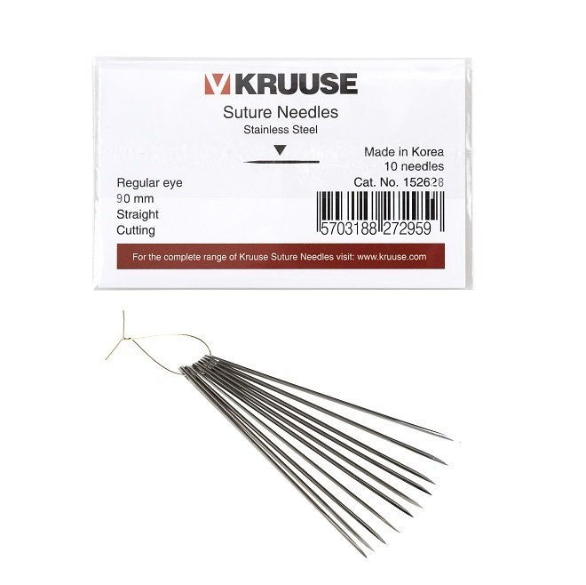 Kruuse Sütür İğnesi Regular Düz Keskin 90 mm (10 adet)