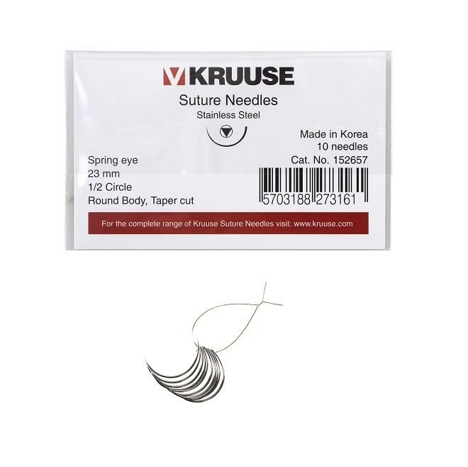 Kruuse Sütür İğnesi Spring 1/2 Keskin 23 mm (10 adet)