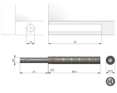 K Push Bas-Aç Gömme Mıknatıslı 37mm Antrasit (ad)