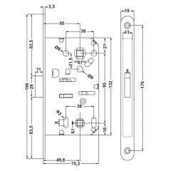 Hafele Wc Manyetik Kilit 50x18mm Siyah