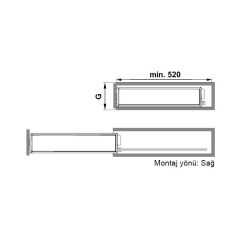 Bonus Şişelik Frenli Teleskopik Raylı 45cm En:150mm Gümüş Gri