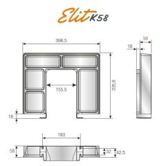 Mesan Elit K-70 Bölmeli Gider Kapama Antrasit Gri 70mm