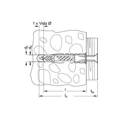 Hafele Ux R-Pullu  Üniversal Dübel 10x60mm