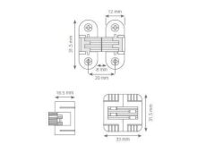 Oval Masa Menteşesi 12mm İthal Beyaz