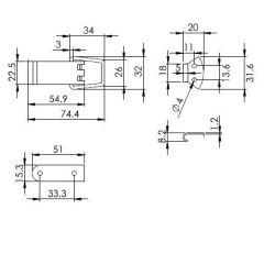 Sandık Klipsi Düz Orta 7.5cm