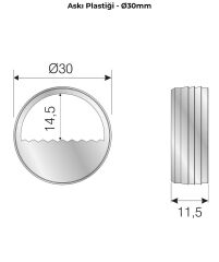 Mesan Ayna Askısı Beyaz Q:30mm (0070)