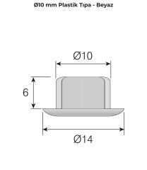 Mesan 10mm Plastik Tıpa Beyaz (0163)