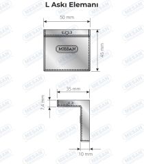 Mesan L Askı Elemanı Gri (0012)