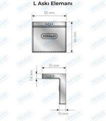 Mesan L Askı Elemanı Beyaz (0012)