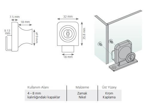 Canex Tek Cam Kilit 407 Deliksiz