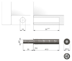 K Push Bas-Aç Gömme Mıknatıslı 20mm Antrasit