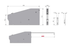 Kıaro Ayarlı Düşer Kapak Mekanizması Halat L:600Mm Nikel