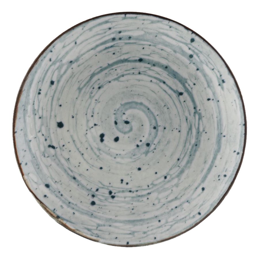 1217 Ent 27 cm Düz Tabak Mavi Benek