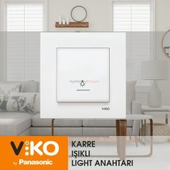 Viko Karre Işıklı Light Anahtarı (Çerçeve Dahil)