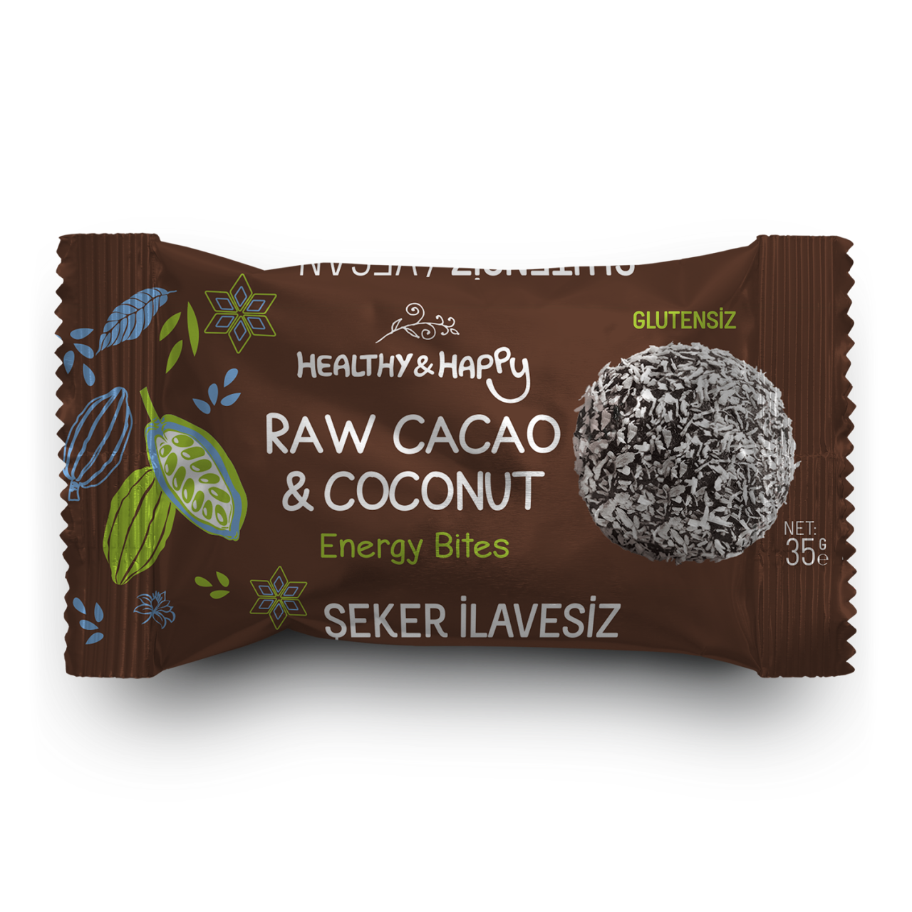 ENERGY BITES Glutensiz Raw Cacao & Coconut
