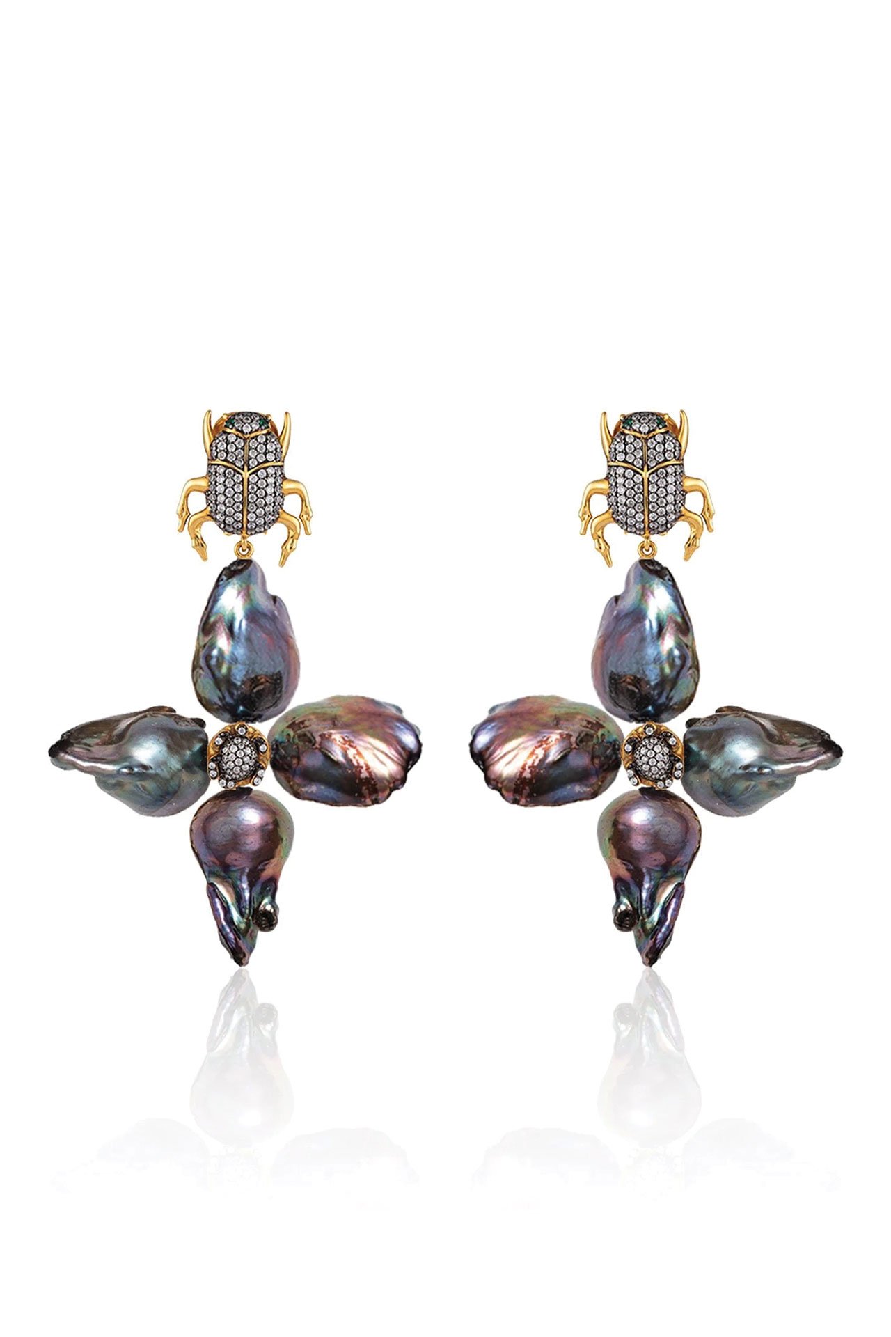 Scarab Bund Black Earrings