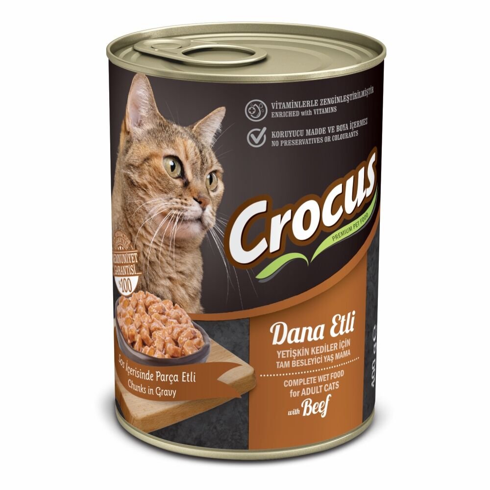 Crocus Yet. Kedi Dana Etli Yaş Mama 400g