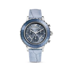 Octea Lux Chrono Saat, Deri kayış, Mavi, Paslanmaz çelik
