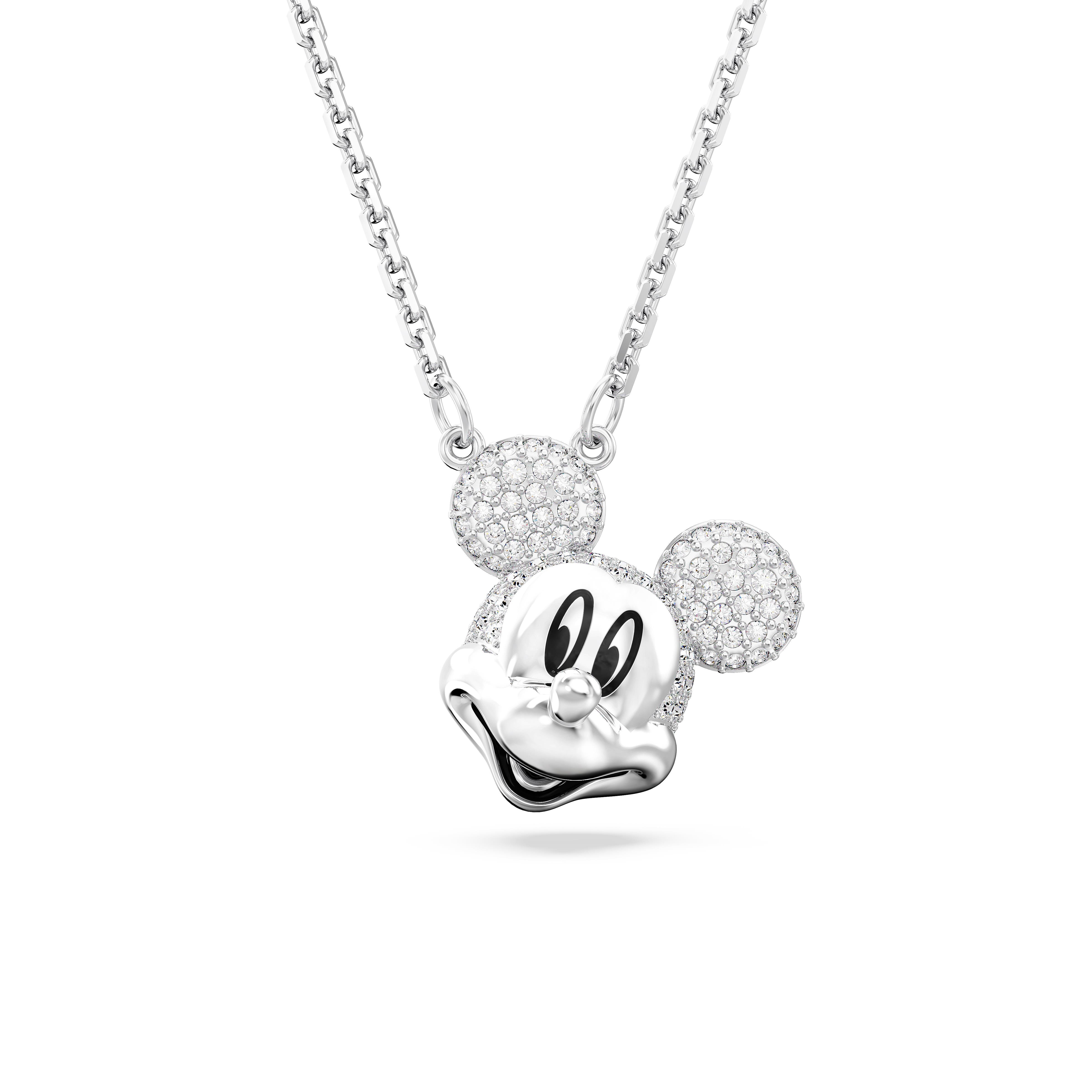 Disney Mickey Mouse Kolye Ucu, Beyaz, Rodyum kaplama