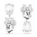 Disney Minnie Mouse damla küpeler, Asimetrik tasarım, Beyaz, Rodyum kaplama