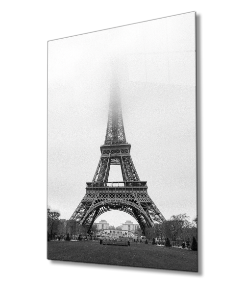 Paris Eyfel Kulesi Cam Tablo  4mm Dayanıklı Temperli Cam, Eiffel Glass Wall Decor