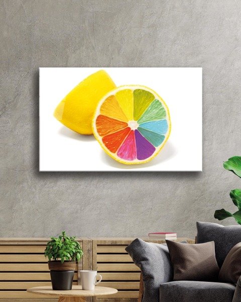 Renkli Limon Cam Tablo  4mm Dayanıklı Temperli Cam, Colourful Limon Glass Wall Decor