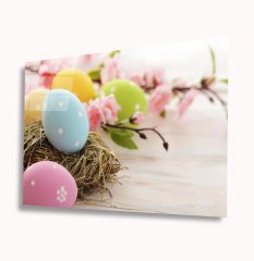 Renkli Yumurtalar Cam Tablo  4mm Dayanıklı Temperli Cam