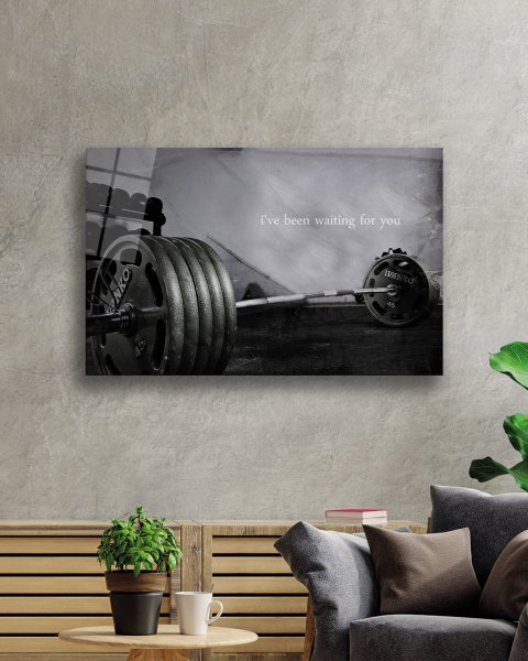 Spor Fitnes Cam Tablo  4mm Dayanıklı Temperli Cam Sports Fitness Wall Glass Art